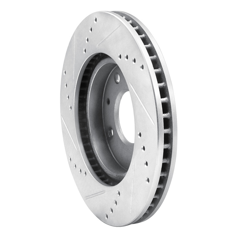 Mitsubishi Lancer Brake Rotor (1) - Front Right - R1 Concepts - Drilled & Slotted - Silver - 2004